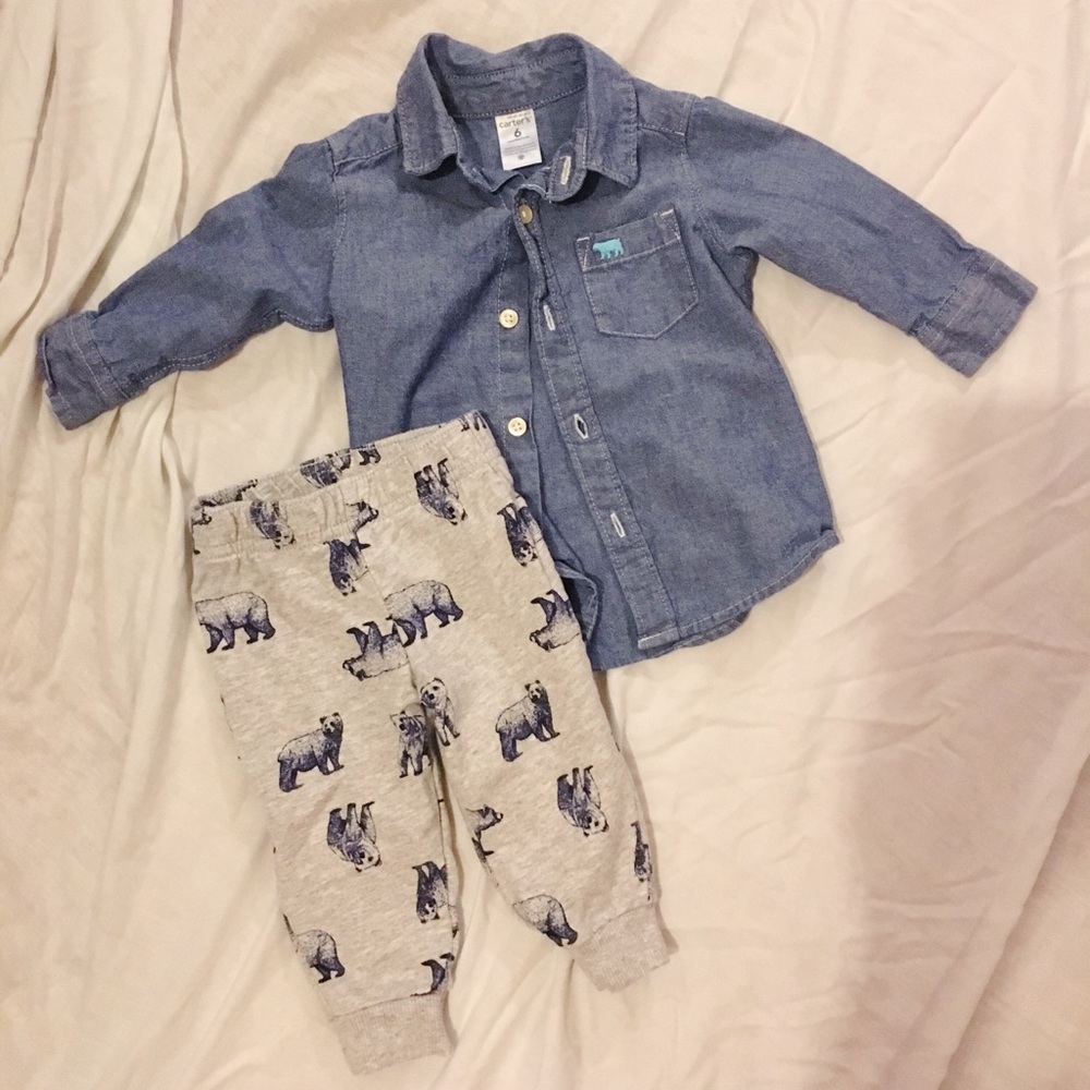 Carters Fall Chambray Outfit